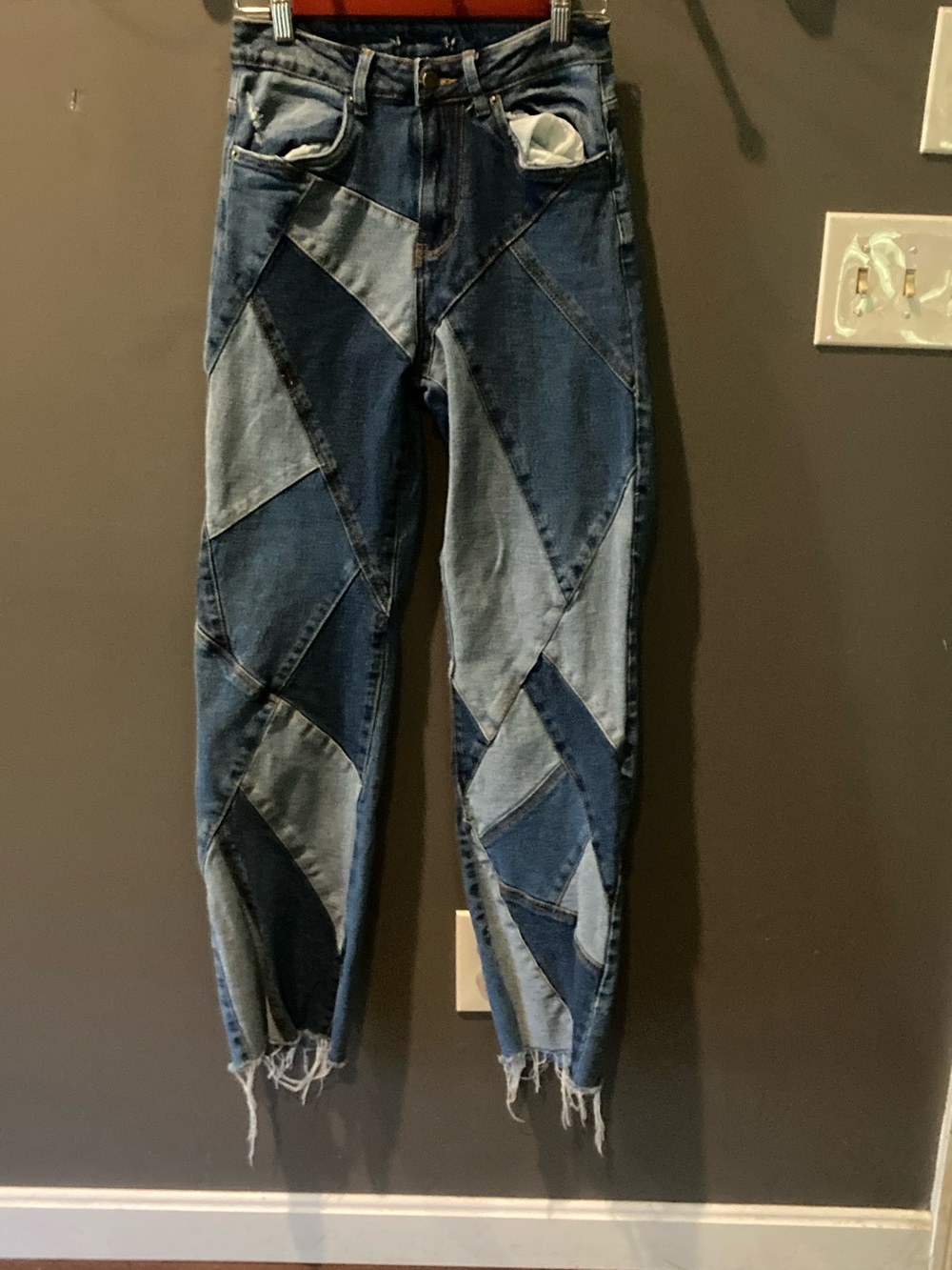American Bazi jeans size small distressed and unique jeans EUC
